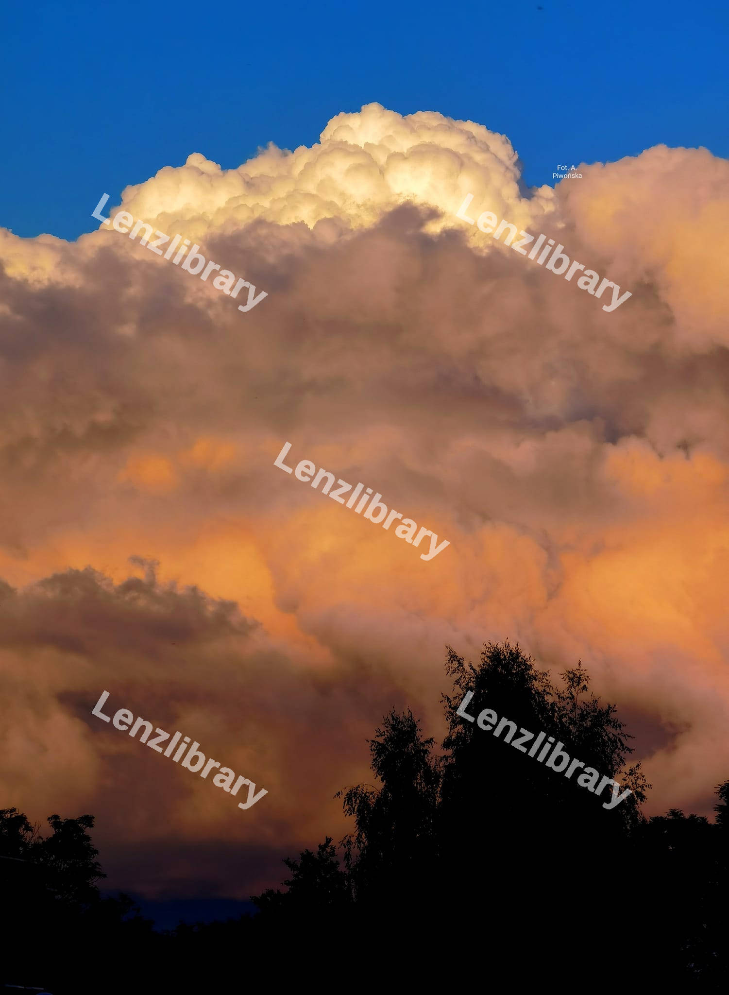 Beautiful cloudy sky with sunset